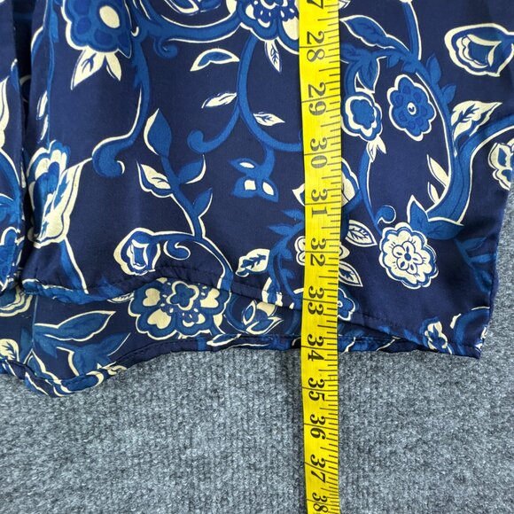 Vintage Victorias Secret Gold Label Silk Sleepshirt Womens Small Blue Floral 90s - Picture 11 of 15